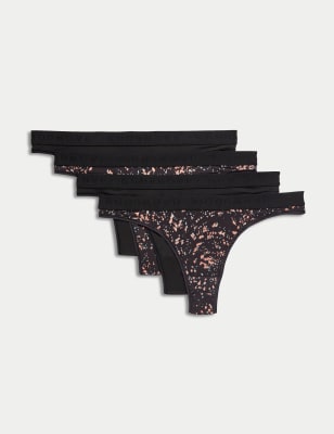 M&S Marks & Spencer BNWOT No VPL Thong Black Size: 22