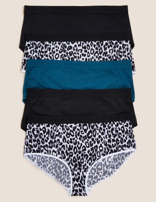

Goodmove Pack de 5 braguitas tipo culotte de talle alto sin marcas de microfibraWomens - Black Mix, Black Mix