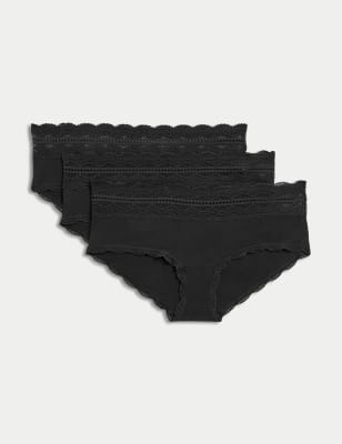 5 Pack Cotton Rich Low Rise Thongs, M&S Collection