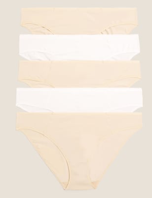 5pk No VPL Cotton Modal Bikini Knickers, M&S Collection