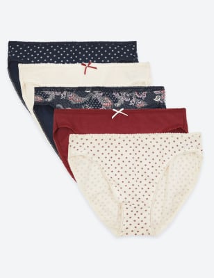Lot de 5&nbsp;culottes &eacute;chancr&eacute;es &agrave; imprim&eacute; cachemire