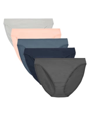 5pk No VPL Microfibre High Leg Knickers