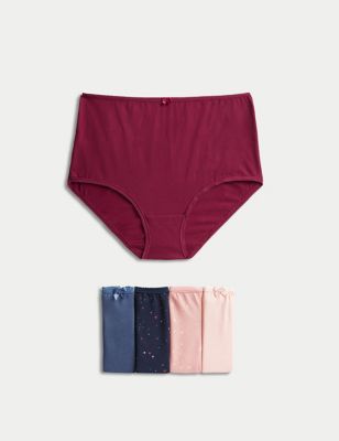 Marks And Spencer Womens M&S Collection 5pk Cotton Rich Lycra® Full Briefs - Dark Red Mix, Dark Red Mix
