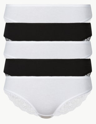 M /& S CREAM FIRM CONTROL MAGIC KNICKERS WITH LACE JACQUARD PATTERN NO WAISTBAND