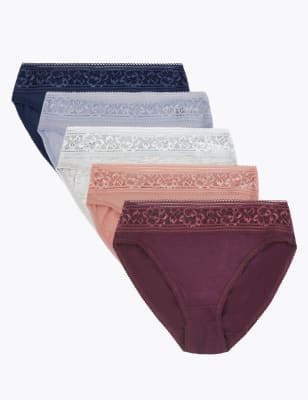 Lot de 5&nbsp;culottes &eacute;chancr&eacute;es en coton