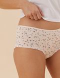 5pk Cotton Lycra® Daisy Print Low Rise Shorts