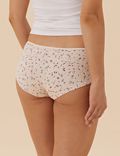 5pk Cotton Lycra® Daisy Print Low Rise Shorts