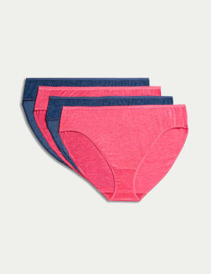 

M&S Collection Pack de 4 braguitas de corte altoWomens - Pink Mix, Pink Mix