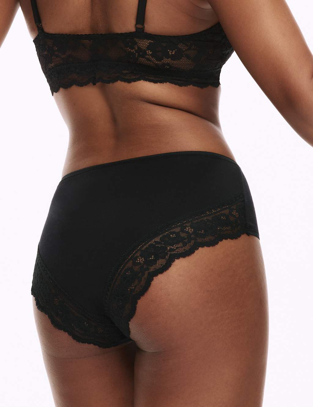 5pk Cotton & Lace High Waisted Brazilian Knickers image 2