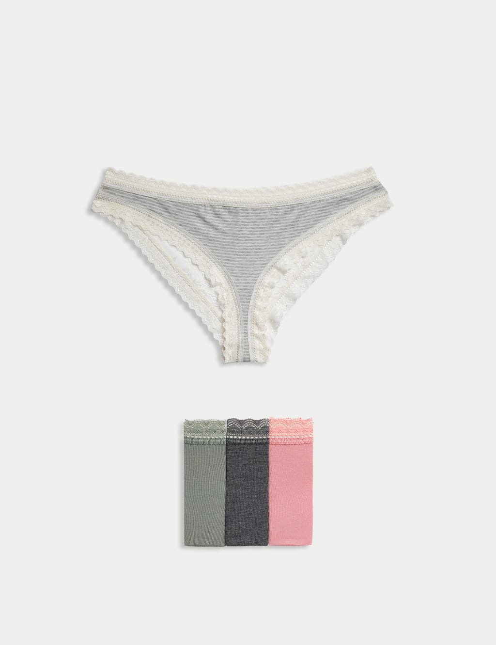 4pk Modal & Lace Brazillian Knickers image 1