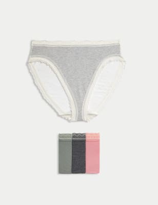 High-Rise Briefs in Lace and Cotton