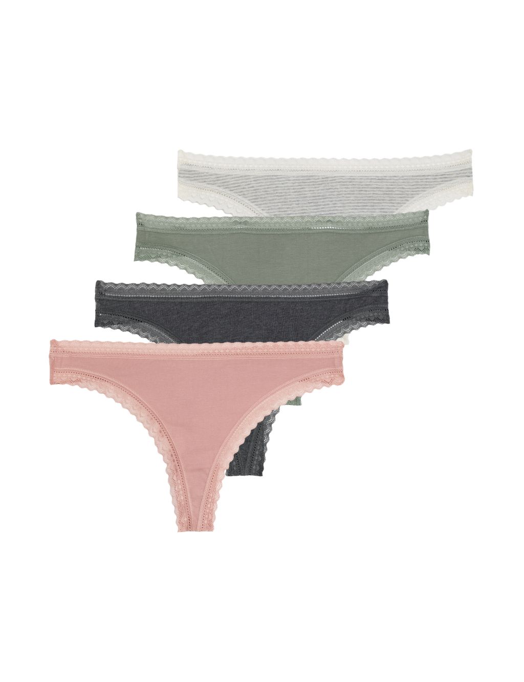 4pk Modal & Lace Thongs image 2
