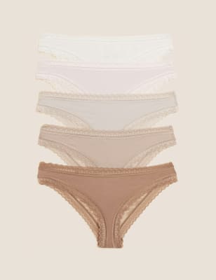 

M&S Collection Pack de 5 braguitas brasileñas con modal de algodón y encajeWomens - Opaline Mix, Opaline Mix