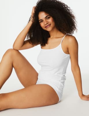 Maillot de corps en coton &agrave; fines bretelles