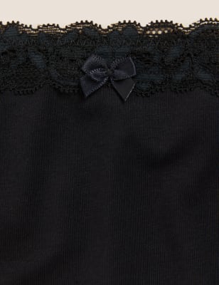 

M&S Collection Pack de 3 braguitas brasileñas de talle alto de algodónWomens - Black, Black