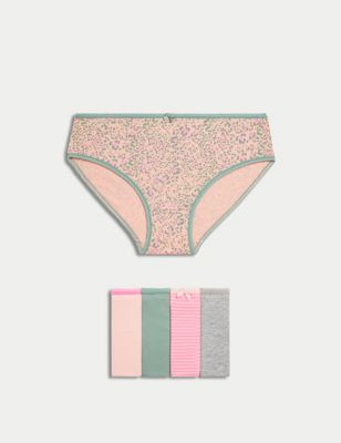 

Womens M&S Collection 5pk Teen Everyday Cotton Lycra® Briefs - Pink Mix, Pink Mix
