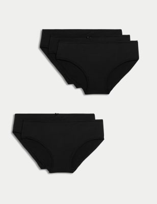 

Womens M&S Collection 5pk Teen Everyday Cotton Lycra® Briefs - Black, Black