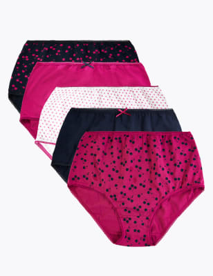 Lot de 5&nbsp;culottes &agrave; imprim&eacute; cerise