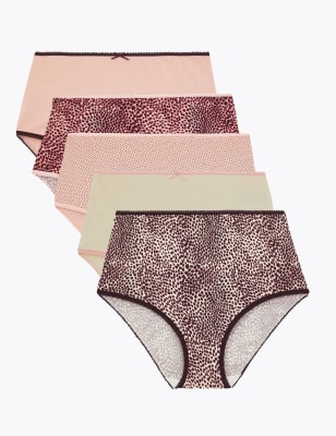 Lot de 5&nbsp;culottes embo&icirc;tantes 100&nbsp;% coton &agrave; imprim&eacute; animal