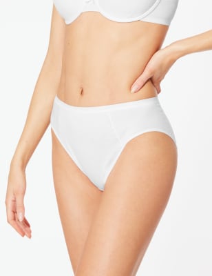 100 cotton high leg knickers