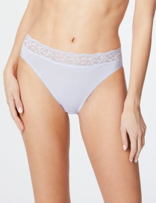 100 cotton high leg knickers