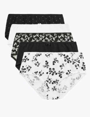5pk Cotton Rich Floral Midi Knickers