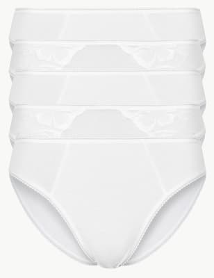 Lot de 5&nbsp;culottes &eacute;chancr&eacute;es en coton orn&eacute;es de dentelle