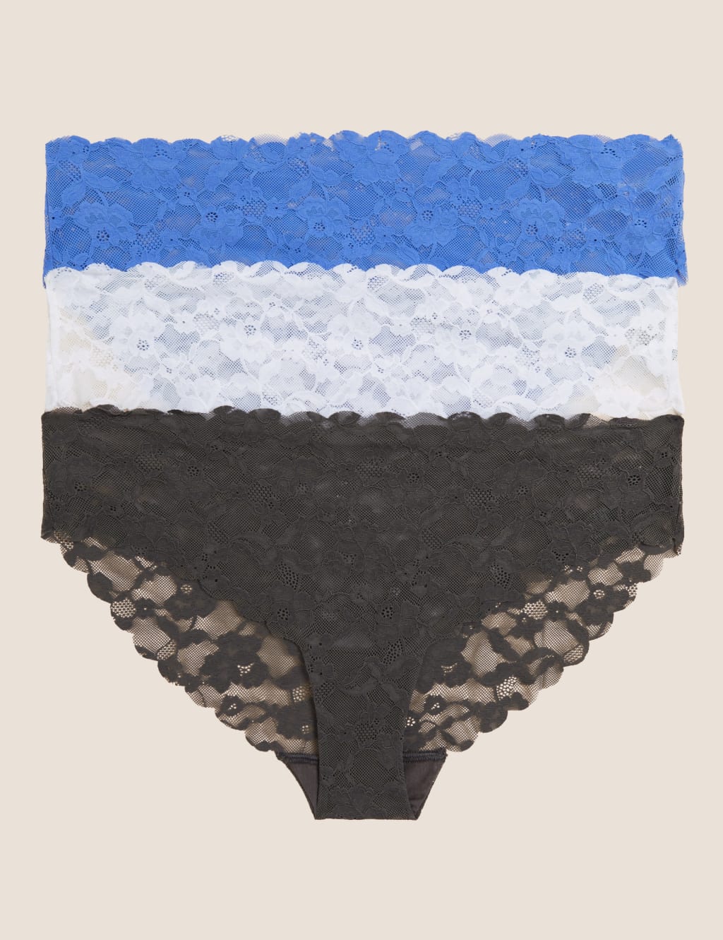 3pk Free Cut Lace Brazilian Knickers image 1