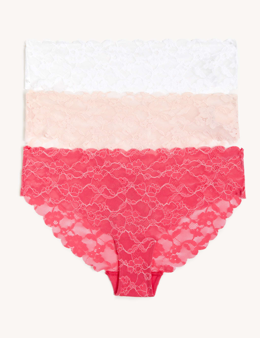 3pk Free Cut Lace Brazilian Knickers image 1