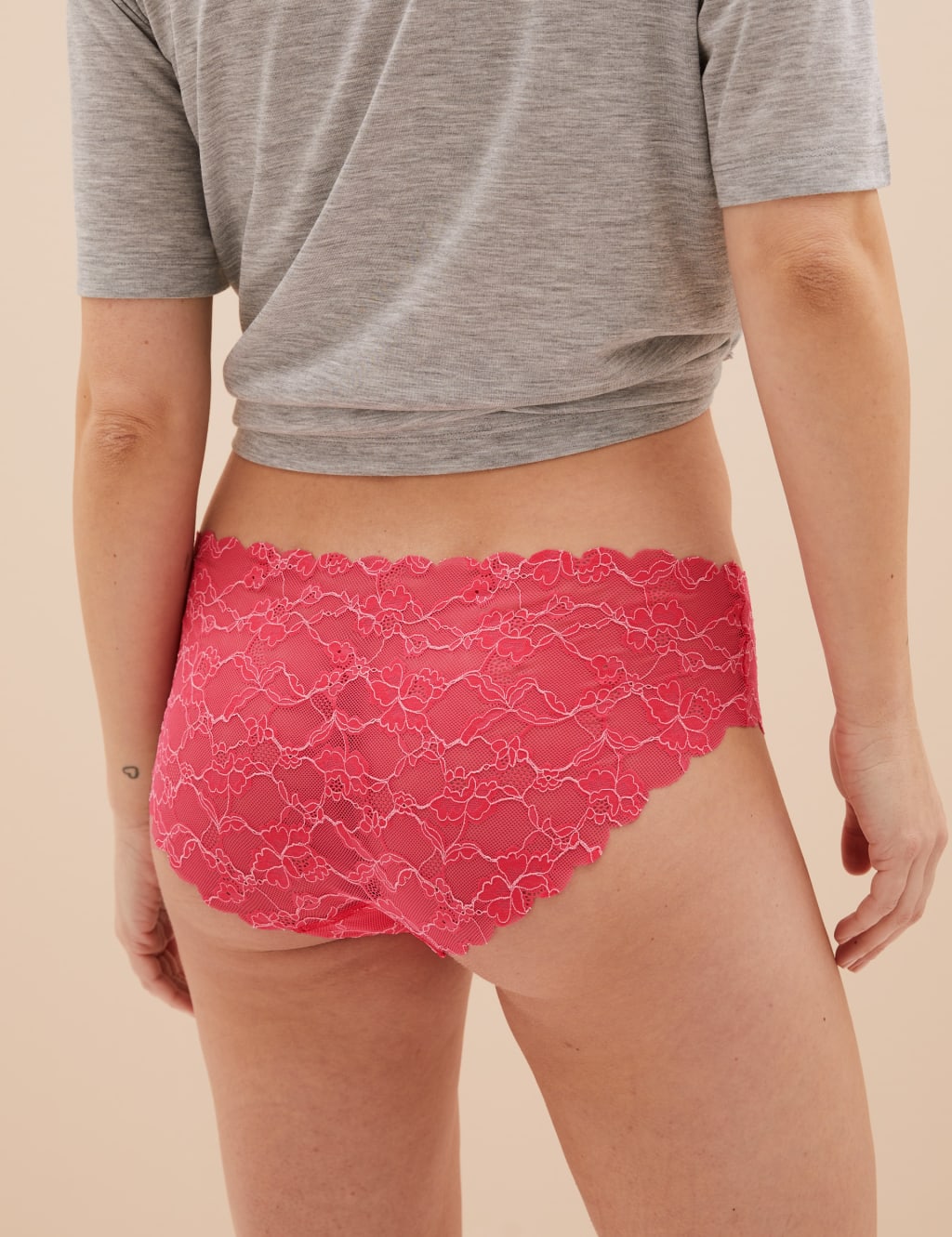 3pk Free Cut Lace Brazilian Knickers image 4