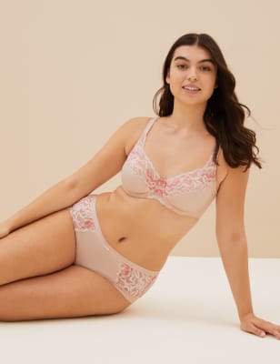 

Womens M&S Collection 3pk Wildblooms High Rise Knicker Shorts - Soft Pink, Soft Pink