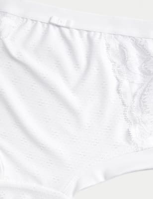 

Womens M&S Collection 3pk Wildblooms High Rise Knicker Shorts - White, White