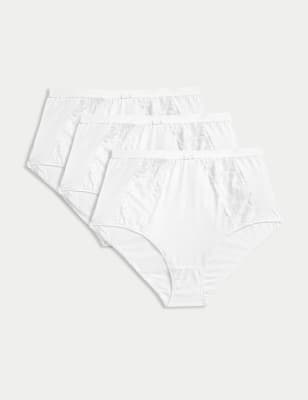 Marks And Spencer Womens M&S Collection 3pk Wildblooms Full Briefs - White