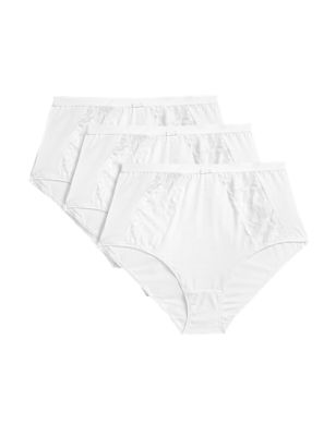 

Womens M&S Collection 3pk Wildblooms Full Briefs - White, White