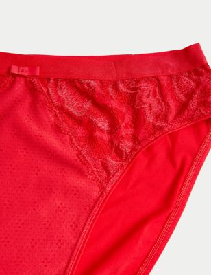 

Womens M&S Collection 3pk Wildblooms High Leg Knickers - Scarlet, Scarlet