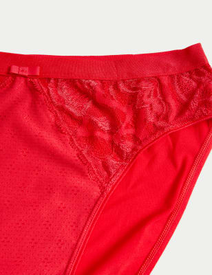 

Womens M&S Collection 3pk Wildblooms High Leg Knickers - Scarlet, Scarlet