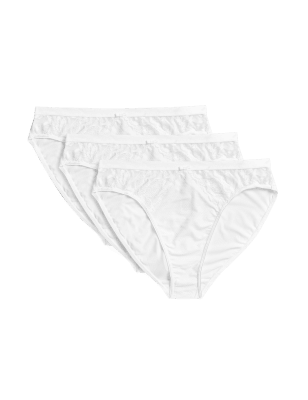 

Womens M&S Collection 3pk Wildblooms High Leg Knickers - White, White