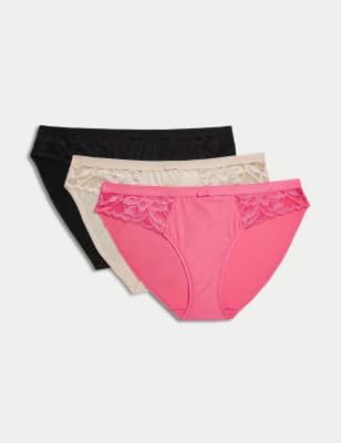

Womens M&S Collection 3er-Pack Bikinislips von Wild Blooms - Watermelon, Watermelon