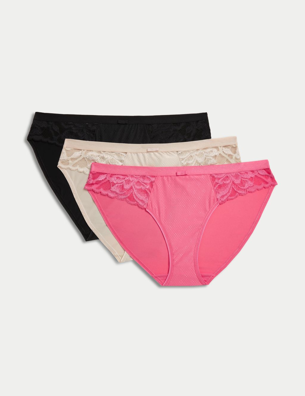 3 Pack Pink Lace French Knickers, Brand : Matalan, Color: Pink, Size: 12