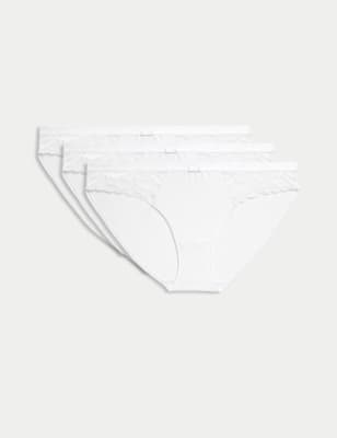 15.06% OFF on Marks & Spencer Women Bikini Knickers Lace & Mesh 3pk