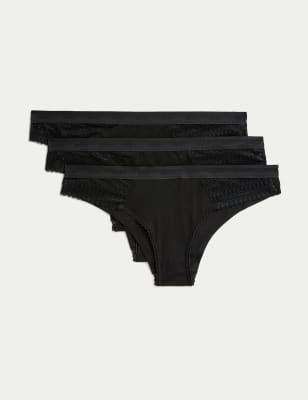 

Womens Body 3er-Pack Brazilian-Slips aus Baumwolle - Black, Black