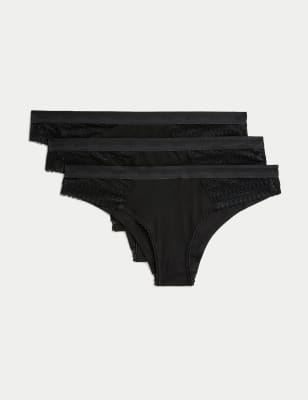 3pk Cotton Brazilian Knickers