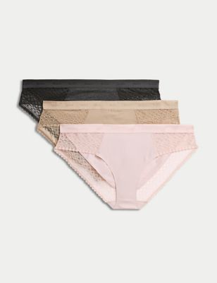 

Womens Body by M&S 3pk Cotton with Cool Comfort™ Bikini Knickers - Soft Pink, Soft Pink