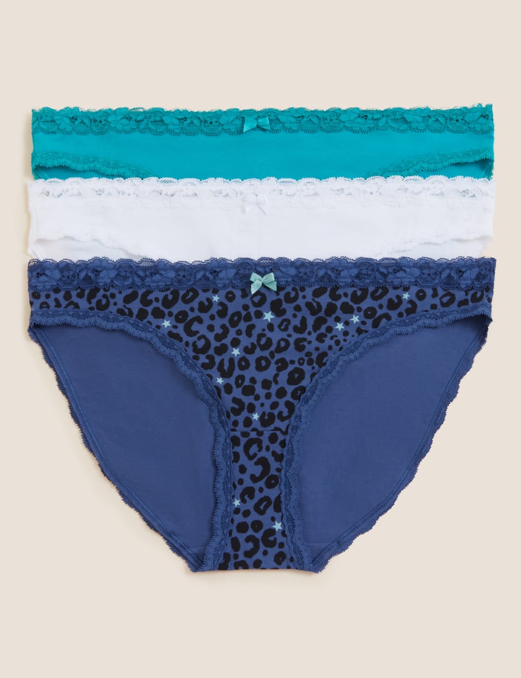 3pk Cotton Rich Printed Bikini Knickers image 1