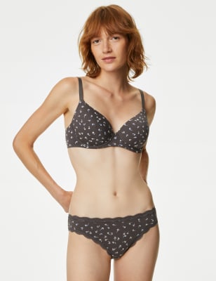 3pk Cotton Rich Printed Bikini Knickers