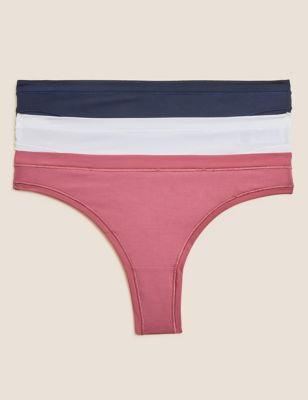 Marks And Spencer Womens Body 3pk Flexifit Modal Thongs - Raspberry, Raspberry