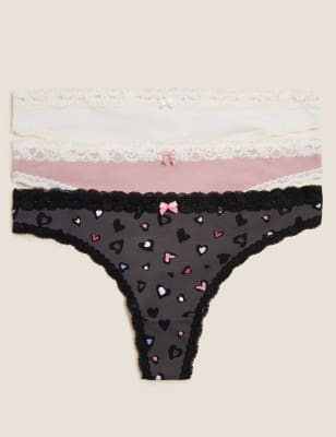 

M&S Collection Pack de 3 tangas con algodónWomens - Dark Grey Mix, Dark Grey Mix