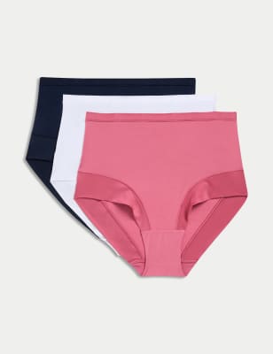 Marks And Spencer Womens Body 3pk Flexifit Modal Full Briefs - Raspberry