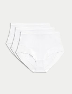 Marks and Spencer Women's Sumptuously Soft Lace Full Brief Panty, White, 24  at  Women's Clothing store