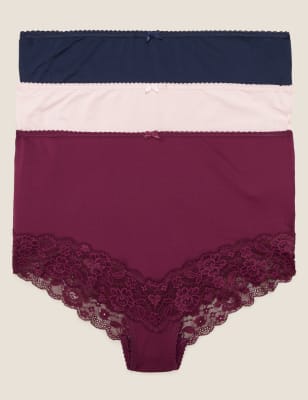  Lot de 3 culottes emboîtantes bordées de dentelle - Mulberry Mix